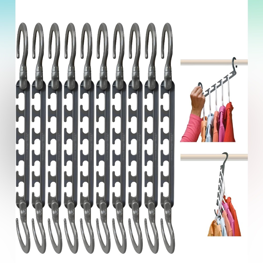 Black Multi-Hook Hanger Set 10 pc